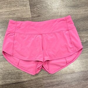 lululemon athletica sonic pink speed up 2.5in shorts size 2